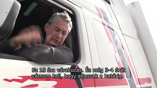 2024.04.03. - Kilométeres sorokban várakoznak a teherautók Horgosnál és Kelebiánál is