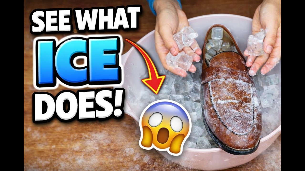 Oddly Satisfying Shoe Cleaning With Ice | ASMR(no talking)🧊👞#shoes #asmr