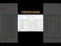 Freeze pans in excel #excel #excelcourse #excelshorts #exceltips #exceltraining #excelshortcuts