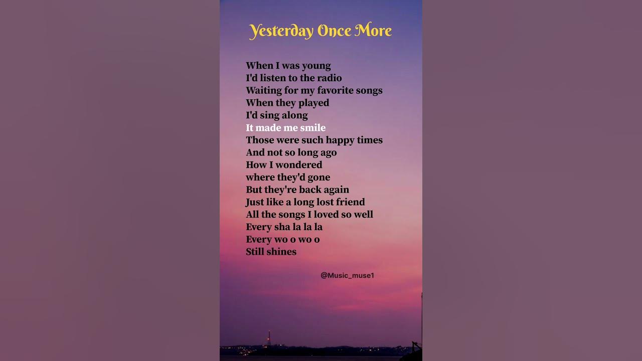 Yesterday Once More (Verse 1) - Carpenters #lyrics #shorts #song
