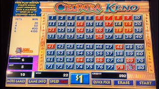 Cleopatra Keno $20 Max Bets High Limit Bonuses Wins Cash Out #kenonation