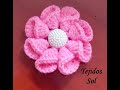 FLOR N° 1 TEJIDA A CROCHET MUY FÁCIL DE HACER