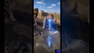 Lion Attacks Electric Eel, What Happened Next Shocked Everyone #LionVsEel #ElectricEel #Wildlife