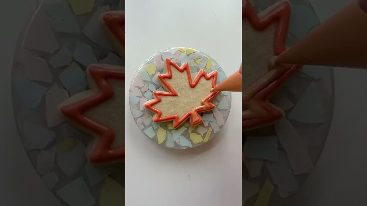 Decorating a Fall Themed Maple Leaf Cookie - 1367475