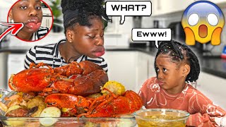 ANNOYING MY BABY SISTER WITH The KYLIE LIP PRANK *NEVER AGAIN!!* 😱 | ft SEAFOOD BOIL MUKBANG