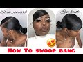 How To Sleek and Swoop Bang with Low Knot Ponytail ((Natural Hair)) NO GORILLA SPRAY 😱