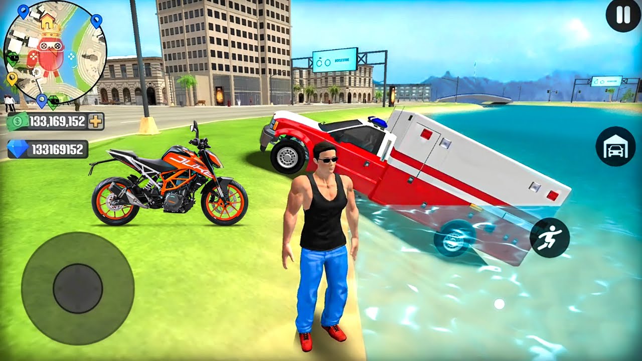 Ambulance & Bike Driving in Open World Game 2026 - Go to Town 6 - Android Gameplay