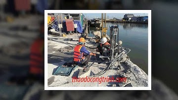 Cắt bê tông . Khoan cắt bê tông bằng dây kim cương.