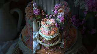 #shorts Vintage Cake ,Vintage Heart cake #vintagecake #cake #heartcake #cakedecorating #cakedesign