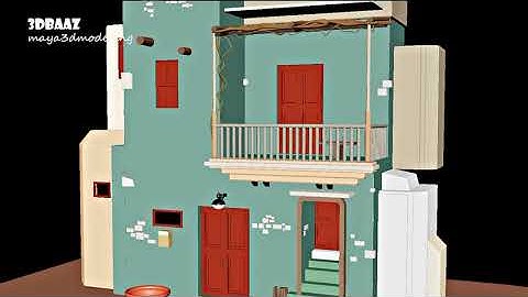 Maya Modeling Tutorial | Indian Street House 3D Model | 3D Baaz Channel