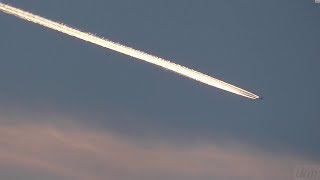 Bright Contrails in the evening.