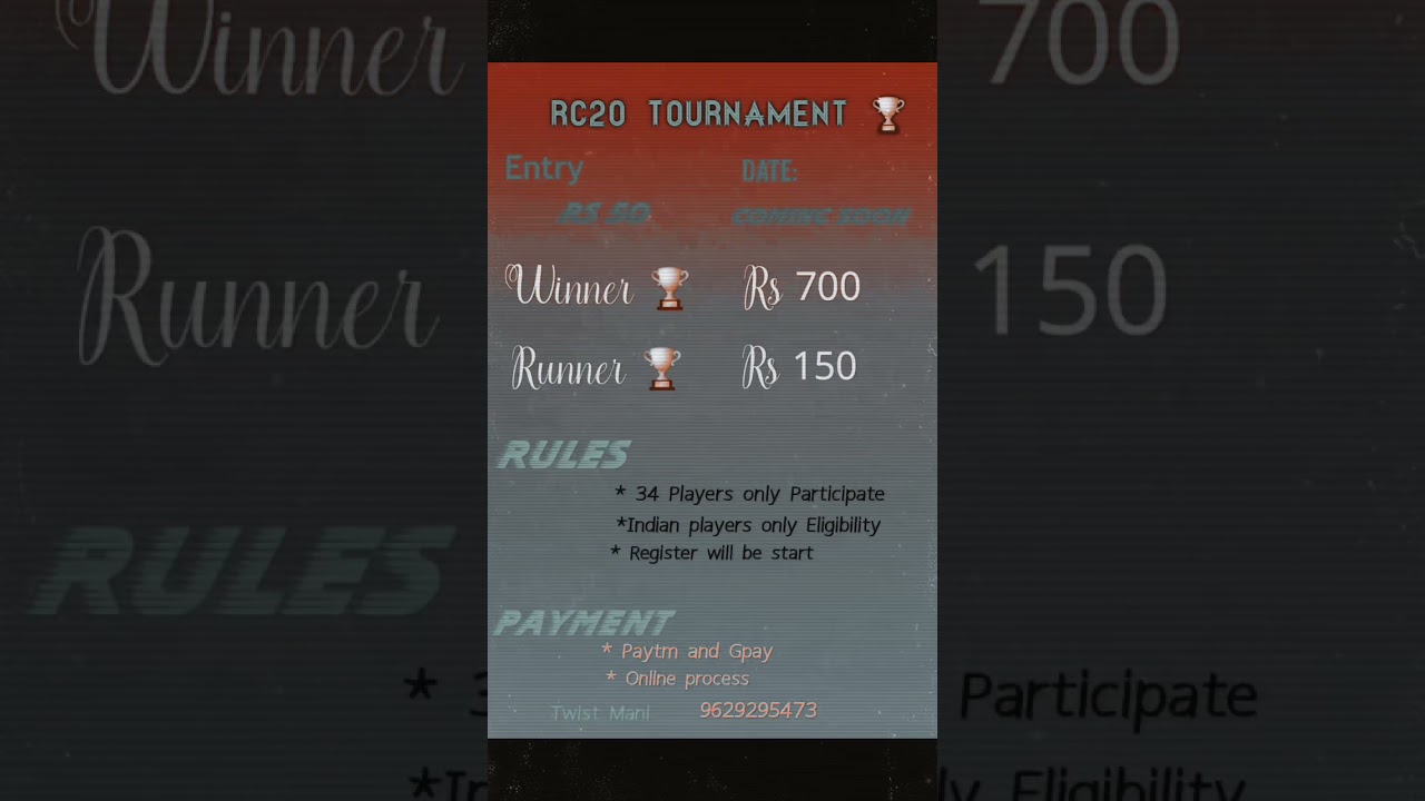 Rc20 Tournament start on soon🏏🏏🏏