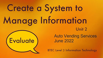 10 BTEC Level 3 Information Technology Unit 2 CSMI June 2022 Part A Activity 5 Auto Vending Services