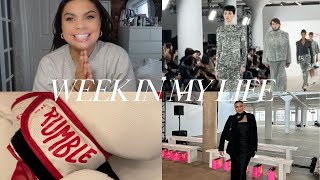 WEEK IN MY LIFE: my first NYFW show, chit chat grwm, trying rumble boxing & super bowl sunday