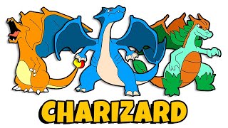 ALL TYPES CHARIZARD🔥🍀🌊⚡Pokemon Evolution