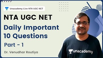 Daily Important 10 Questions | Part - 1 | NTA UGC NET | Dr. Venudhar Routiya