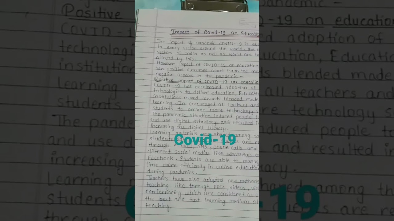 Essay on Impact of COVID -19 on education