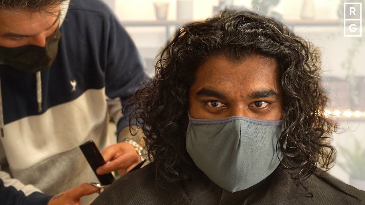 He Wanted a Long & Loose Curly Men's Haircut - YouTube