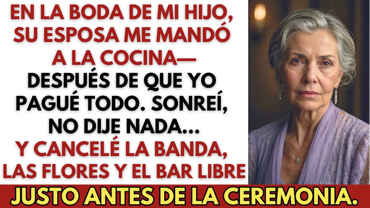 En la boda de mi hijo, su esposa me sentó en la cocina—Así que cancelé todo en silencio
