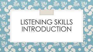Listening Skills - Introduction