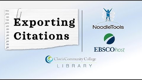 Exporting Citations to NoodleTools with EbscoHost Databases