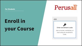 How to Enroll in your Perusall Course | Students