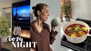 COZY NIGHT IN | wrapping presents, making a Christmas simmer pot + dessert & Emily in Paris screenshot 5