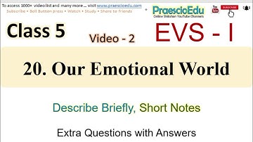 Class 5 EVS-1 Extra Que on Our Emotional World video-2 State Board Maharashtra Std 5th PraescioEdu