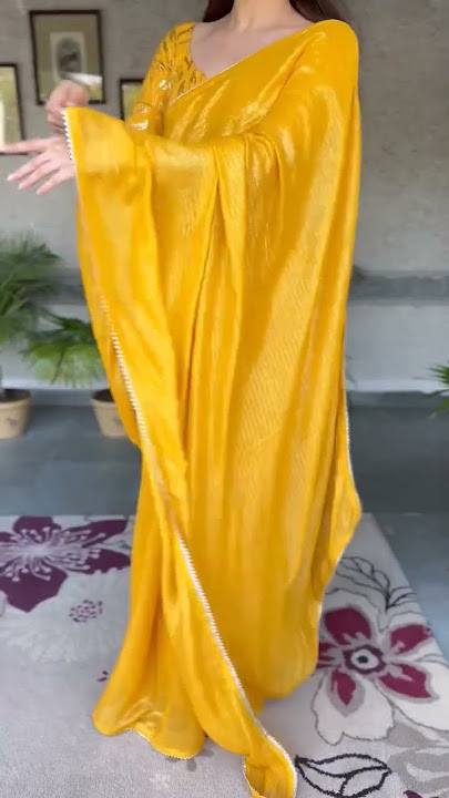 Yellow 💛 saree 🥻#grwm #festivewear #diwali #wedding #haldi @CataloguebyAB