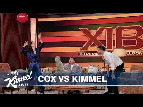 Courteney Cox vs Jimmy Kimmel in Xtreme Indoor Balloon