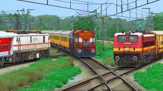 3 TRAINS CROSSING "X" RAILROAD CROSSING | BUMPY RAILROAD | Train Simulator | Railwork | NTG GAMING screenshot 3