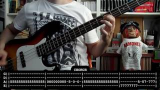 Video thumbnail of "RAMONES - Blitzkrieg Bop (bass cover w/ Tabs)"