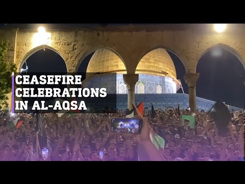 Thousands of Palestinians head to al-Aqsa Mosque to celebrate ceasefire