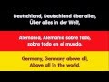 anthem german himno alemania german español english lyrics FULL