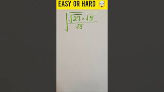 √(√27×√9)/√3 Maths Trick|Solve in Seconds 🔥#Shorts