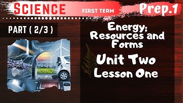 Science | Prep.1 | Energy; Resources and Forms | Part (2/3) | Unit Two - Lesson One