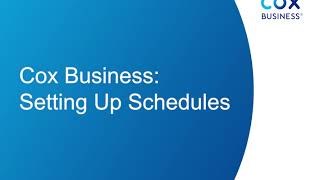 Setting Up Schedules