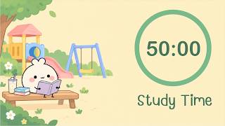2 Hour Pomodoro 50/10 | Study With Pomi 🌷 Peaceful Piano for Reading & Deep Focus