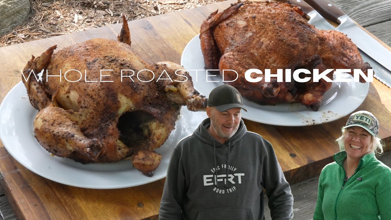 WHOLE ROASTED CHICKEN In a Cast Iron Dutch Oven Over An Open Fire  | EP 6