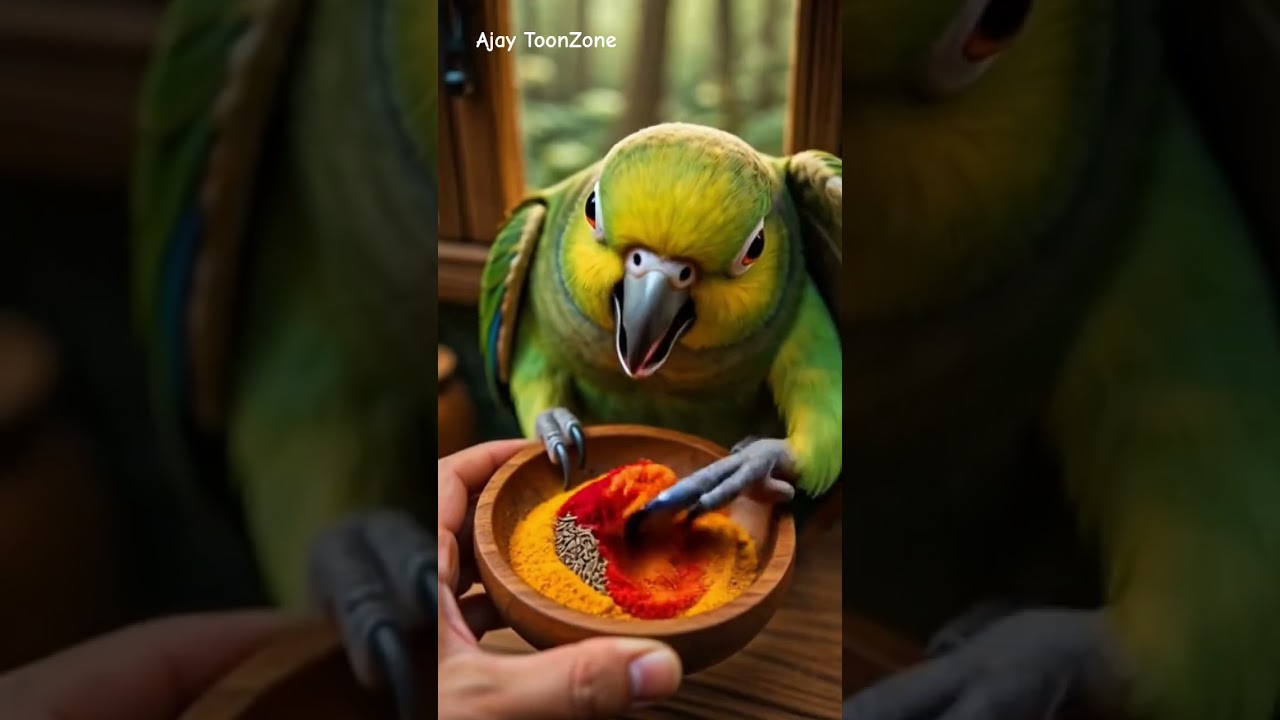 मेहनत का स्वाद 🥹🦜 | Parrot Cooking Story Hindi story Subscribe 
