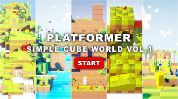 PLATFORMER - Simple Cube World Vol.1 | Gameplay | #PolyArt3D