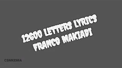 12600 LETTERS LYRICS-FRANCO MAKIADI LUAMBO FT TP OK JAZZ BAND