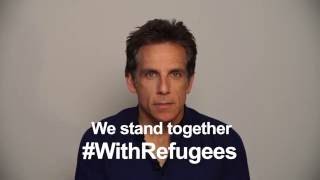 Ben Stiller stands #WithRefugees