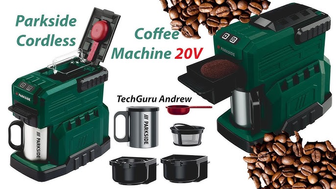 Lidl PARKSIDE ® PKMA 20-Li A1 / 20 V Cordless coffee machine / Unboxing and  Test Akku Kaffeemaschine - YouTube