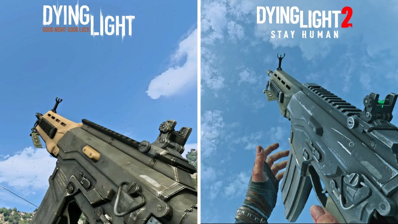 Dying Light vs Dying Light 2 Guns Firearms Comparison Animation and Sounds