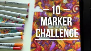 10 MARKER DOODLE CHALLENGE!! | *10000 Subscriber special | Copic Marker Doodle Illustration