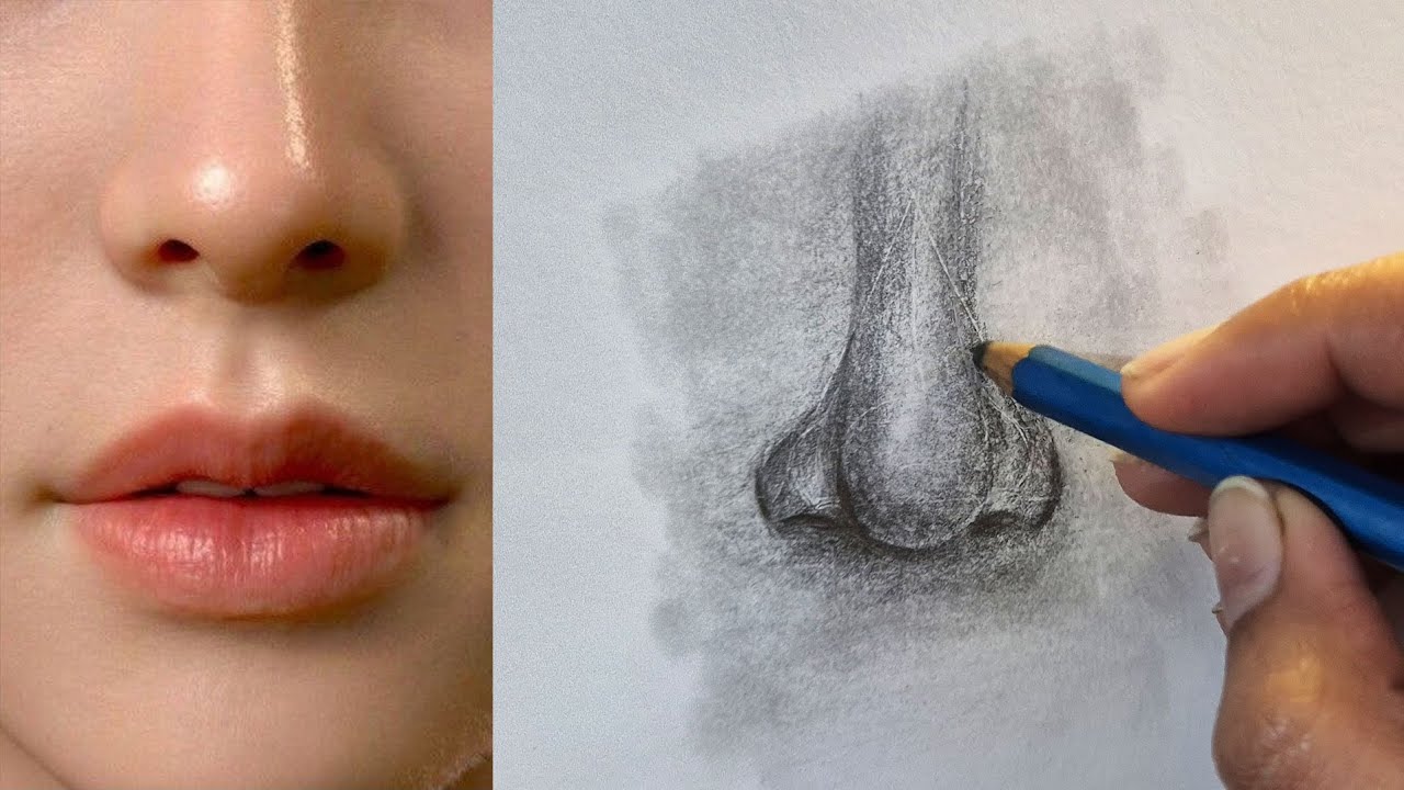 How to Draw Nose 👃 | Drawing for beginners using pencil shading | Super ...