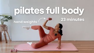 FULL BODY PILATES WITH WEIGHTS | 23 MIN (At Home Mat Pilates Workout) screenshot 5