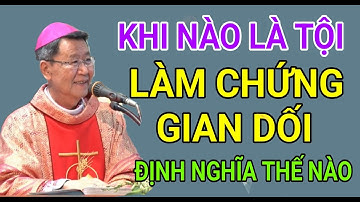 KHÔNG ĐƯỢC LÀM CHỨNG GIAN DỐI ĐƯỢC ĐỊNH NGHĨA THẾ NÀO| ĐỨC CHA NGUYỄN VĂN KHẢM GIẢNG