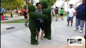 Cuddles with the Human Hedges an interactive, friendly walkabout act